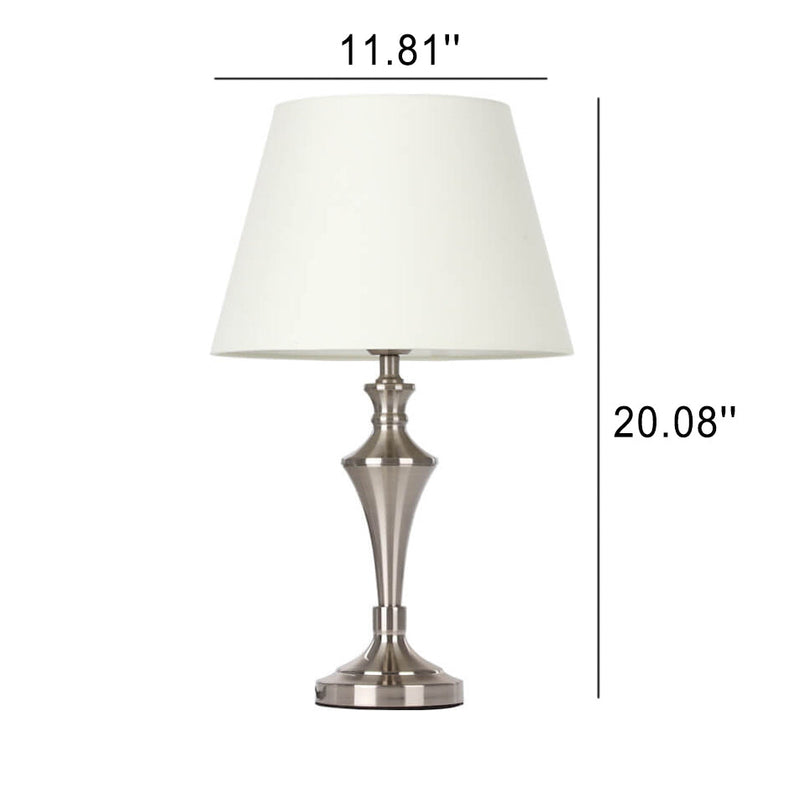 Nordischer minimalistischer beiger Stoff 1-Licht Tischlampe 