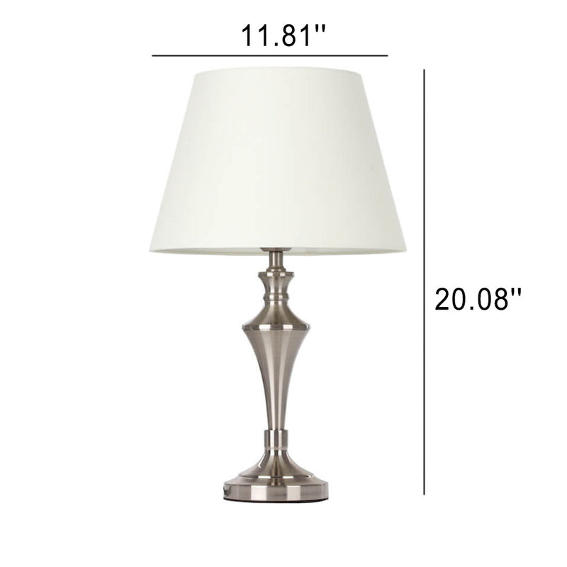 Nordic Minimalist Beige Fabric 1-Light Table Lamp