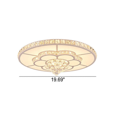 Moderne leichte luxuriöse runde Kristall-LED-Einbau-Deckenleuchte
