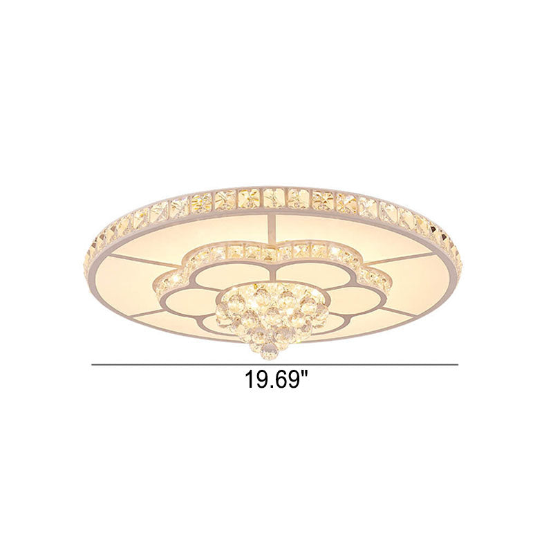 Moderne leichte luxuriöse runde Kristall-LED-Einbau-Deckenleuchte