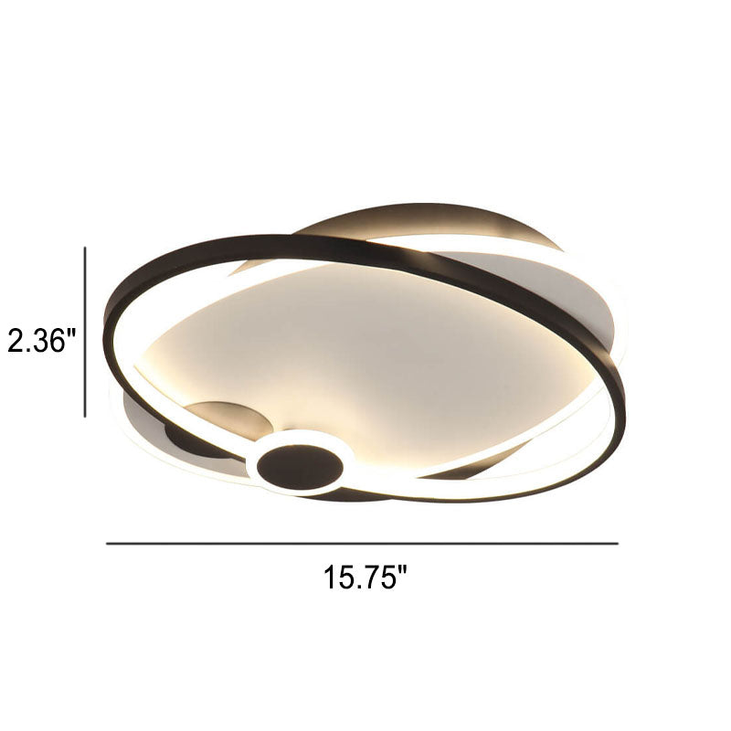 Moderne, minimalistische LED-Deckenleuchte mit ovaler Ringgeometrie 