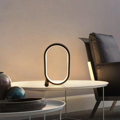 مصباح طاولة LED ليلي بسيط إبداعي بشكل بيضاوي USB 