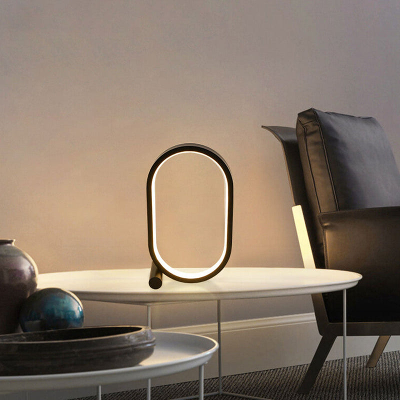 مصباح طاولة LED ليلي بسيط إبداعي بشكل بيضاوي USB 