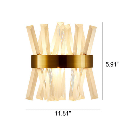 Nordic Light Luxury Creative Crystal Strip Design 2-Light Wall Sconce Lamp