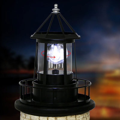 Creative Solar Rotating Tower Resin Hardware LED Gartendekoration Landschaftslicht 