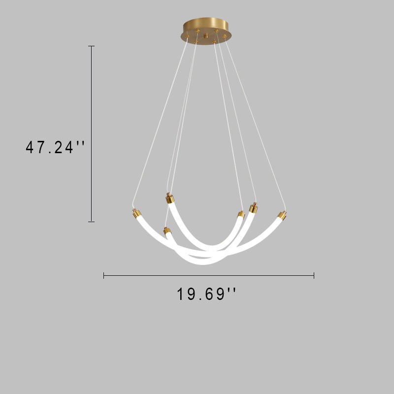 Nordic Creative Arc Line  Luminous LED Chandelier