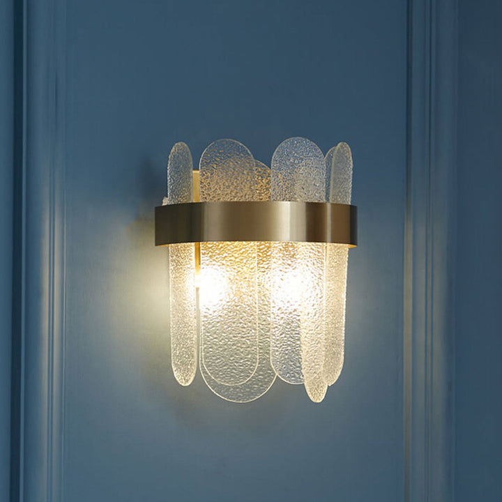 Applique murale à 2 lumières, lumière créative de luxe, longue bande de verre, Design combiné 