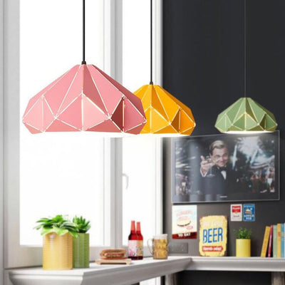 Nordic Macaron Geometric Shape Metal 1-Light Pendant Light