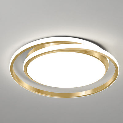 Modern Light Luxury Golden Circle LED Flush Mount Ceiling Light