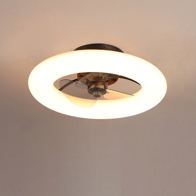 Modern Creative Circle LED Semi-Flush Mount Ceiling Fan Light