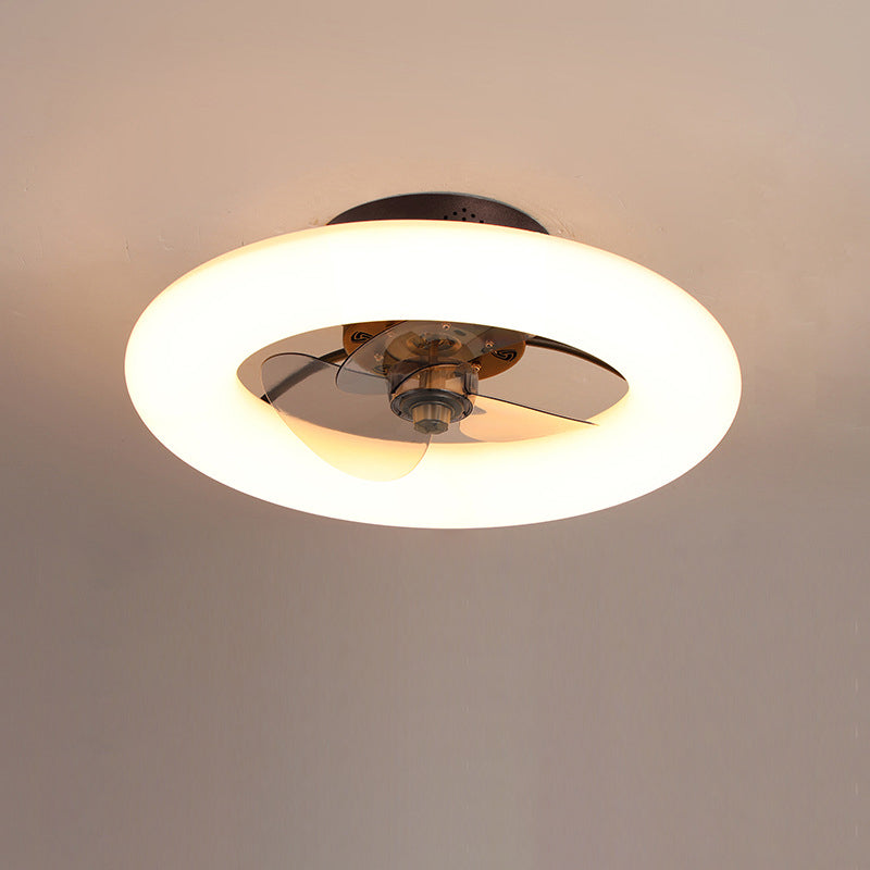 Modern Creative Circle LED Semi-Flush Mount Ceiling Fan Light