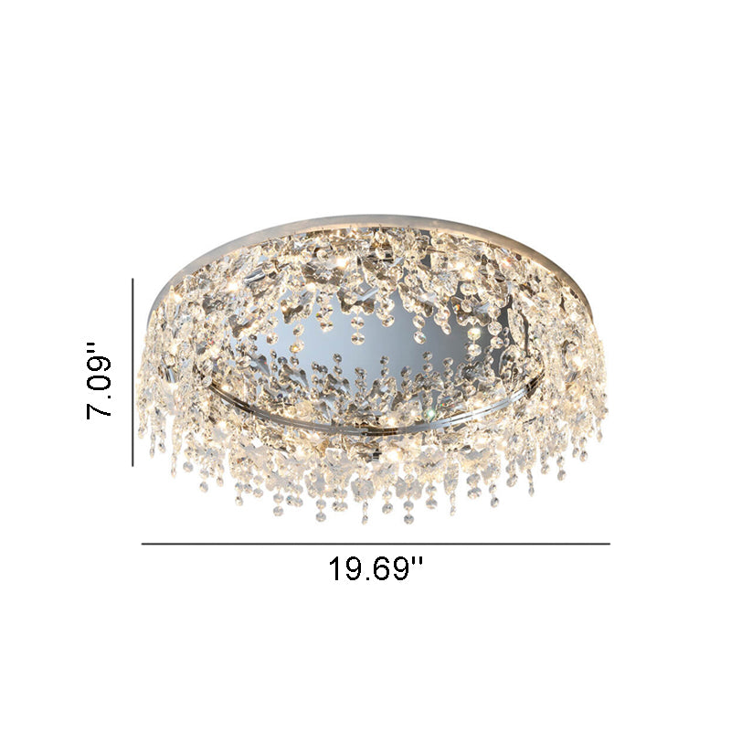 Modern Crystal Pendant Nordic Light Luxury 6/8/12-Light Flush Mount Light