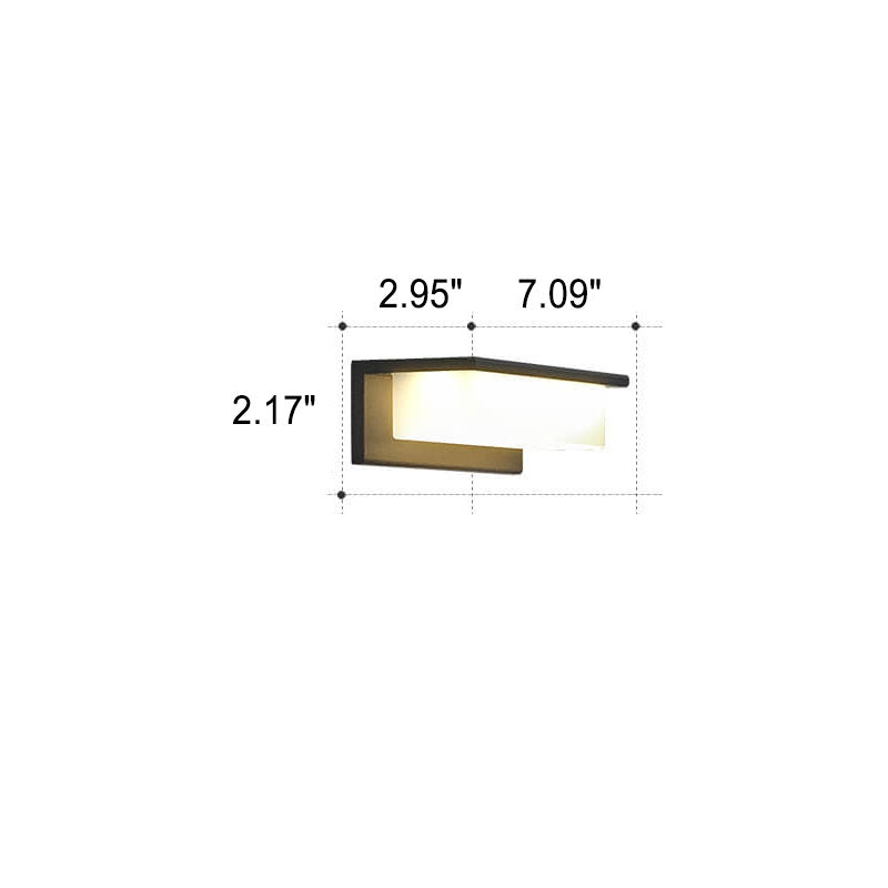 Lampe murale LED extérieure moderne en aluminium rectangulaire solaire 