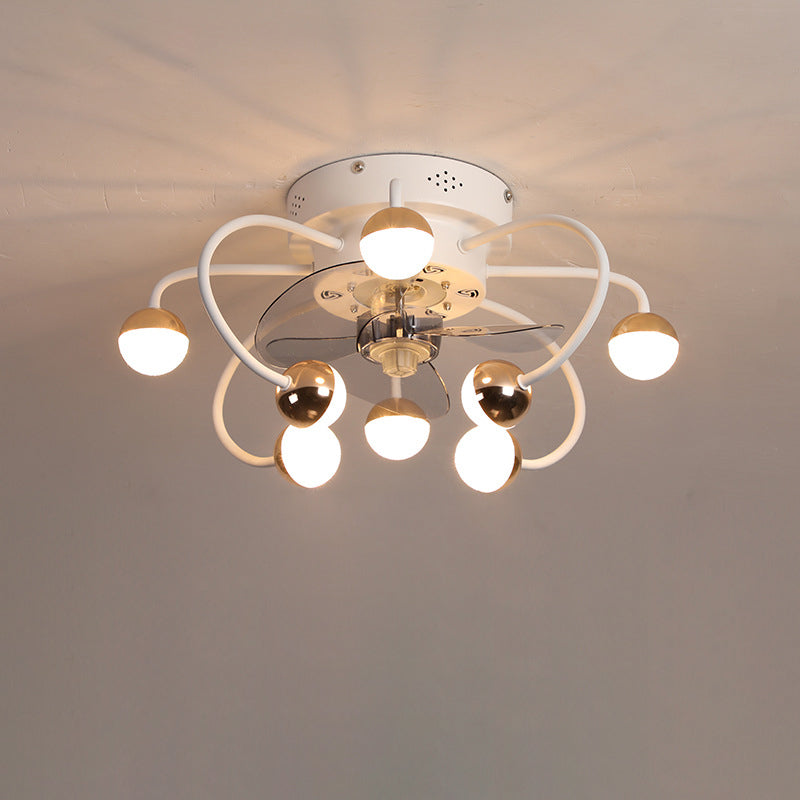 Nordic Creative Branch Cage LED Semi-Flush Mount Deckenventilator Licht 