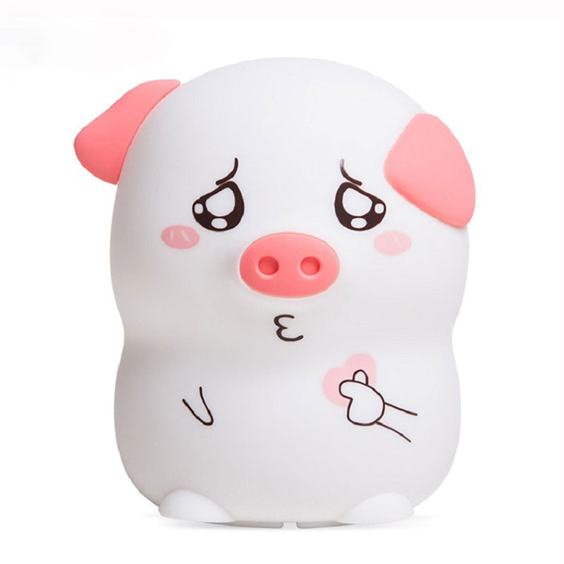 Creative Cartoon Funny Piggy Pat Silicone LED Night Light Table Lamp