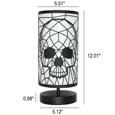 Creative Gothic Skeleton Metal Cylinder 1-Light Decorative Table Lamp