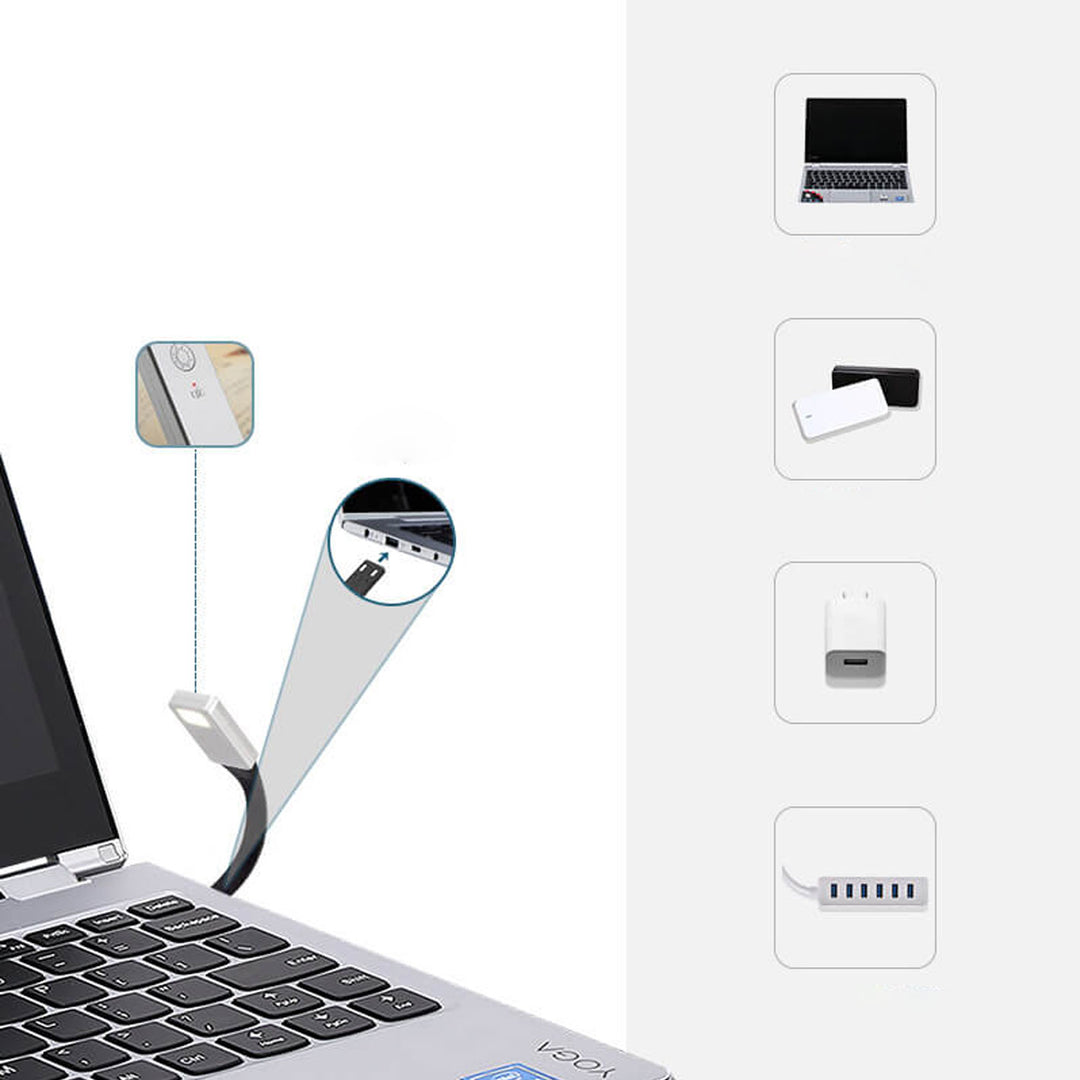 Mini Clip USB Charging LED Table Lamp Bookmark Light 