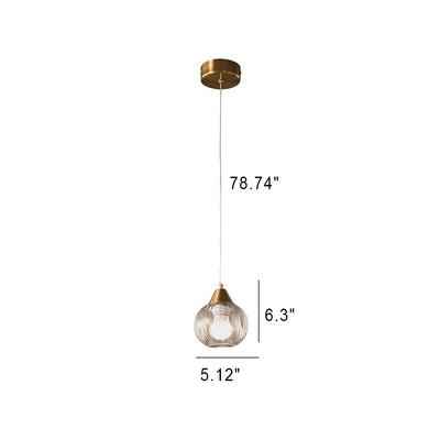 Italian Minimalist Glass Round Metal 1/2 Light Chandelier