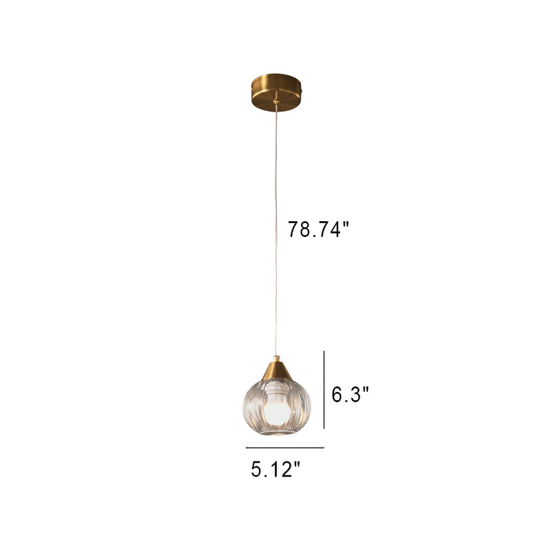 Italian Minimalist Glass Round Metal 1/2 Light Chandelier