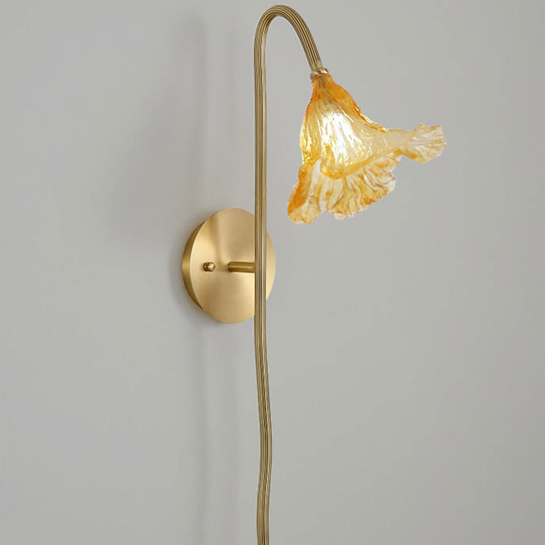 Conception Moderne de Lampe Murale en Verre de Lotus Chinois Sec 1-Lumière 