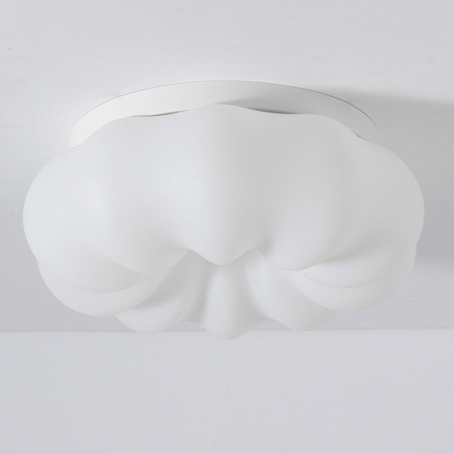 Modern Minimalist Cloud Round PVC Hardware LED Flush Mount Ceiling Light for Living Room