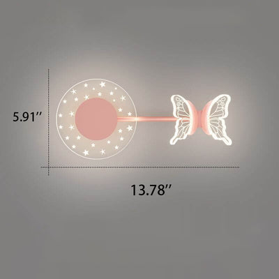Lámpara de Aplique de Pared LED con Diseño de Mariposa Estrella Moderna Creativa de Acrílico 