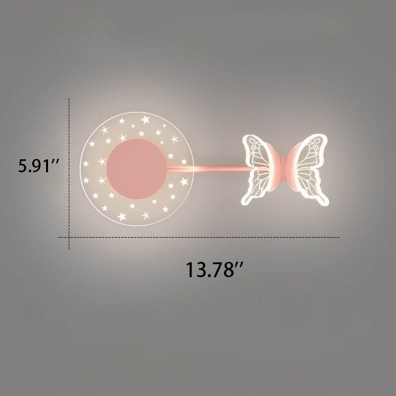 Lámpara de Aplique de Pared LED con Diseño de Mariposa Estrella Moderna Creativa de Acrílico 