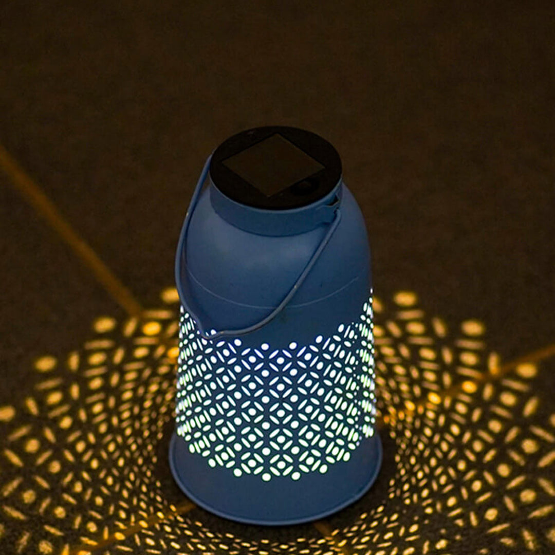 Solar Waterproof Water Bottle Shape Design Hollow Pattern LED Outdoor Decorative Light