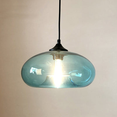 Lampe suspendue ovale à 1 lumière en verre coloré créatif 