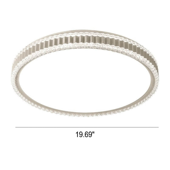 Nordic Light Luxury Crystal Round LED Flush Mount Light