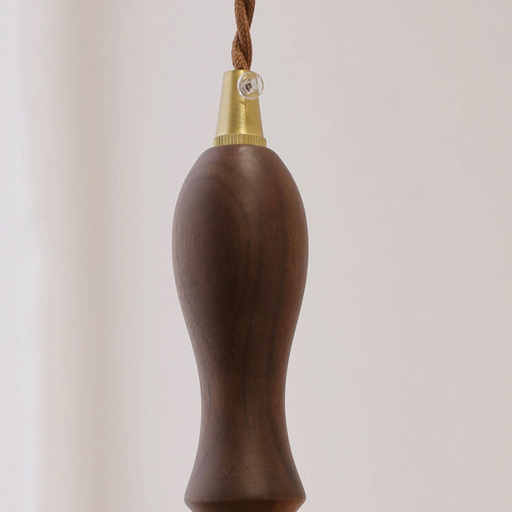 Lámpara Colgante de Vidrio Vintage con Cúpula de Latón y Nuez de 1 Luz 