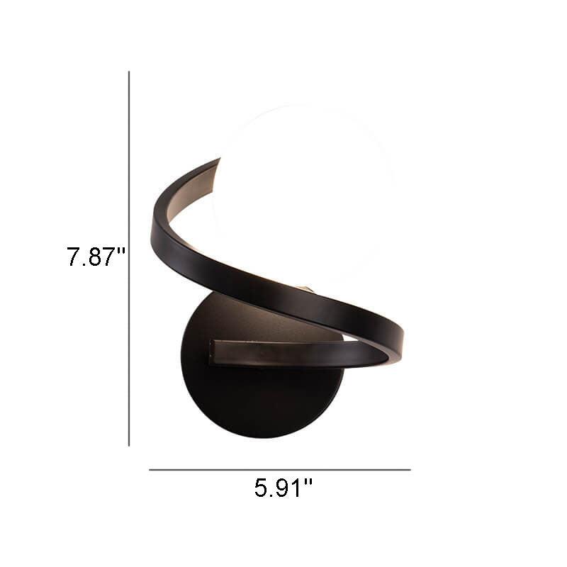 Modern Iron Curved Minimalist 1-Light Wall Sconce Lamp