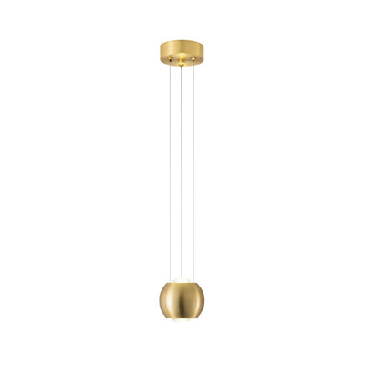 Modern Light Luxury Brass Cylinder Design LED Mini Pendant Light