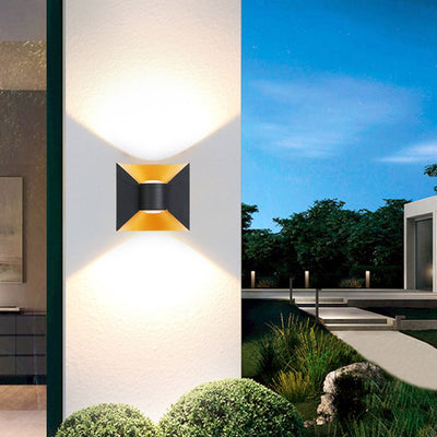 Modern Creative Aluminum Square Double Head Outdoor Balcony Wall Sconce Lamp