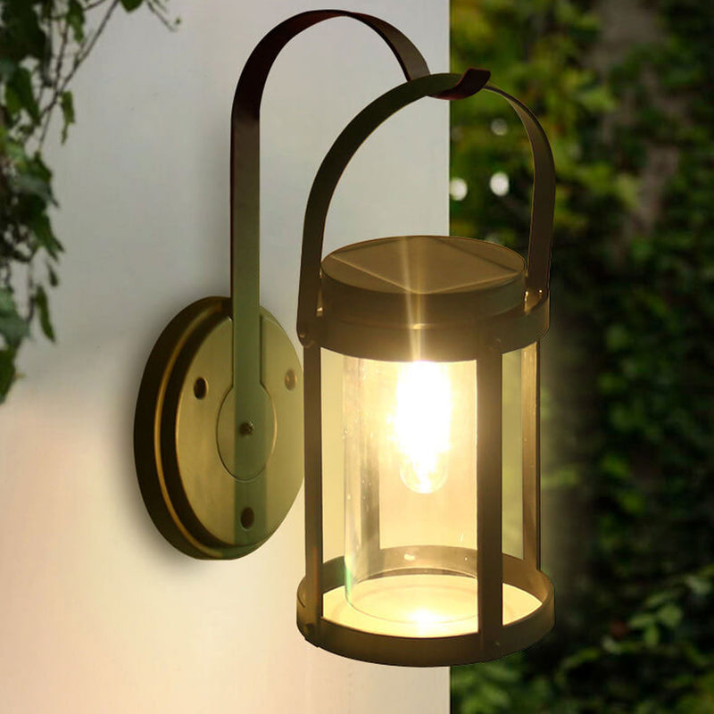 Solar ABS Cylindrical Lampshade Waterproof LED Portable and Hangable Outdoor Light