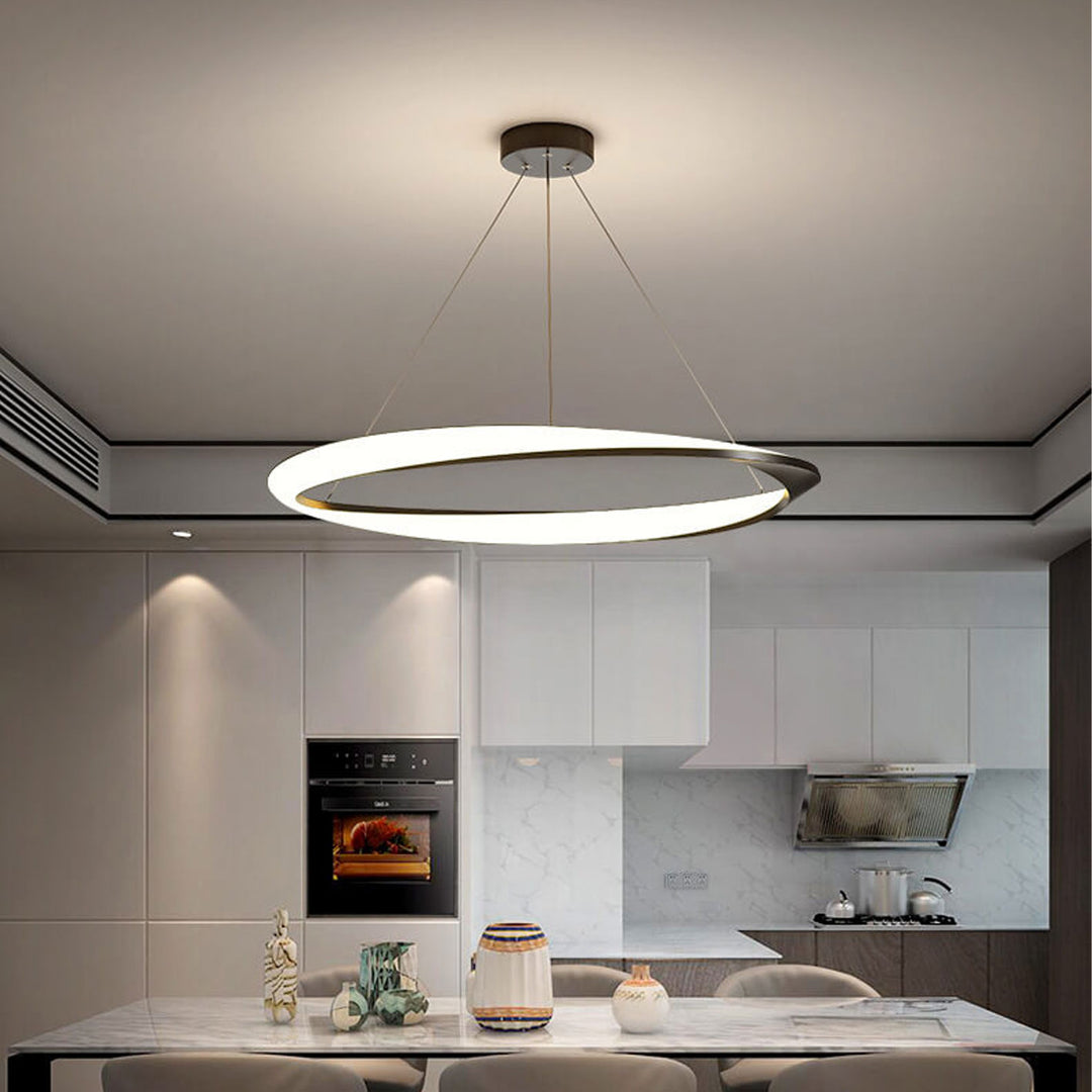 Lámpara colgante LED redonda de aluminio de lujo nórdico 