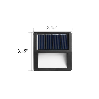 Einfaches Solar-Edelstahl-3-LED-Gartenstufenlicht für den Außenbereich 