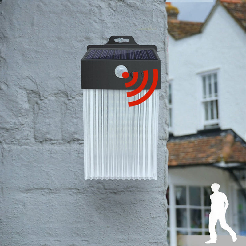 Lampe murale à détecteur solaire LED carrée pour jardin extérieur 