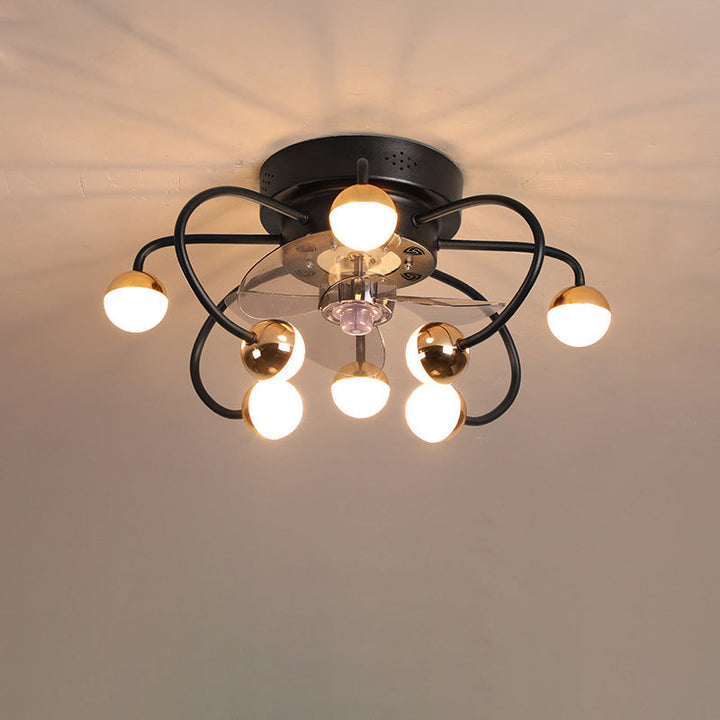 Nordic Creative Branch Cage LED Semi-Flush Mount Deckenventilator Licht 