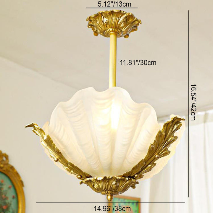 Moderne Art Deco Muschelform Messing Finish Rahmen 3/4-Licht Kronleuchter für Wohnzimmer 