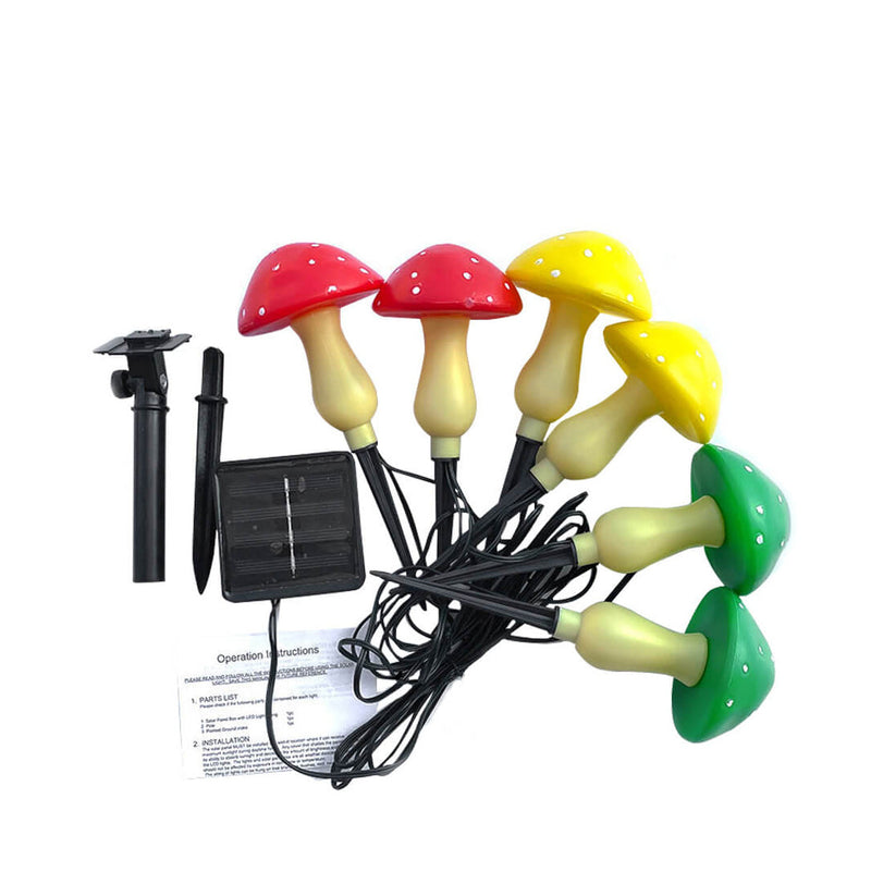 Modern Art Deco Solar Waterproof Mushroom Shaped String Lights LED Outdoor Lawn Decorative Ground Plug Light