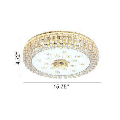 Europäische Luxus-Kristall-runde LED-Unterputz-Deckenleuchte 