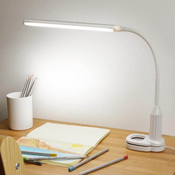 Lampe de table LED à clip réglable ABS moderne 