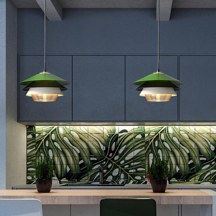 Nordic Colorful Layered Metallic 1-Light LED Pendant Light