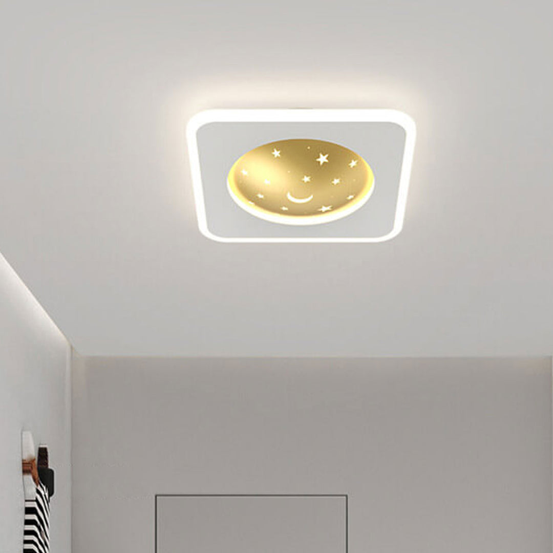 Nordic Minimalist Starry Sky Square Runde Schmiedeeisen Aluminium LED Unterputz Deckenleuchte 