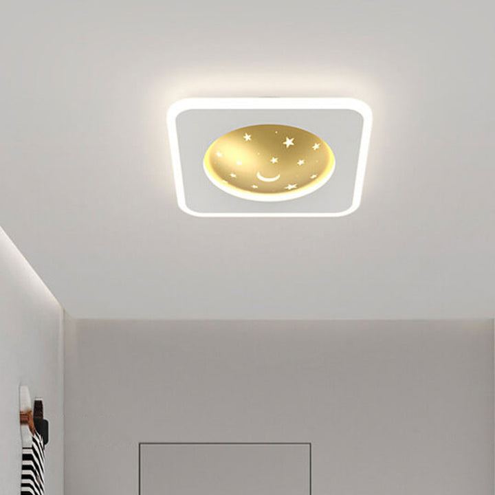 Nordic Minimalist Starry Sky Square Runde Schmiedeeisen Aluminium LED Unterputz Deckenleuchte 