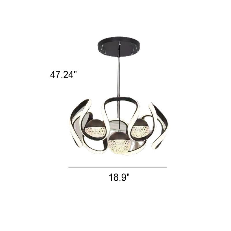Nordic Creative Orb Twisted Lines Island Light  LED Chandelier