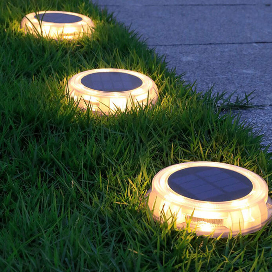 Solar Einfaches Rundes LED Outdoor Wasserdichtes Rasen Eingebettetes Licht 