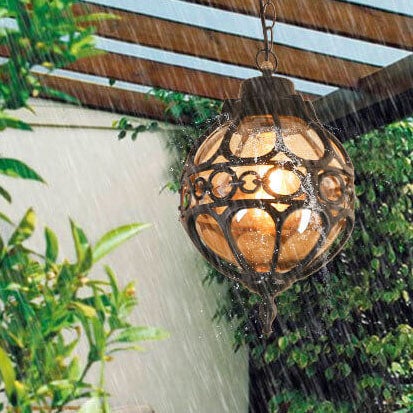 Suspension extérieure étanche à 1 lumière en forme de globe industriel rétro 