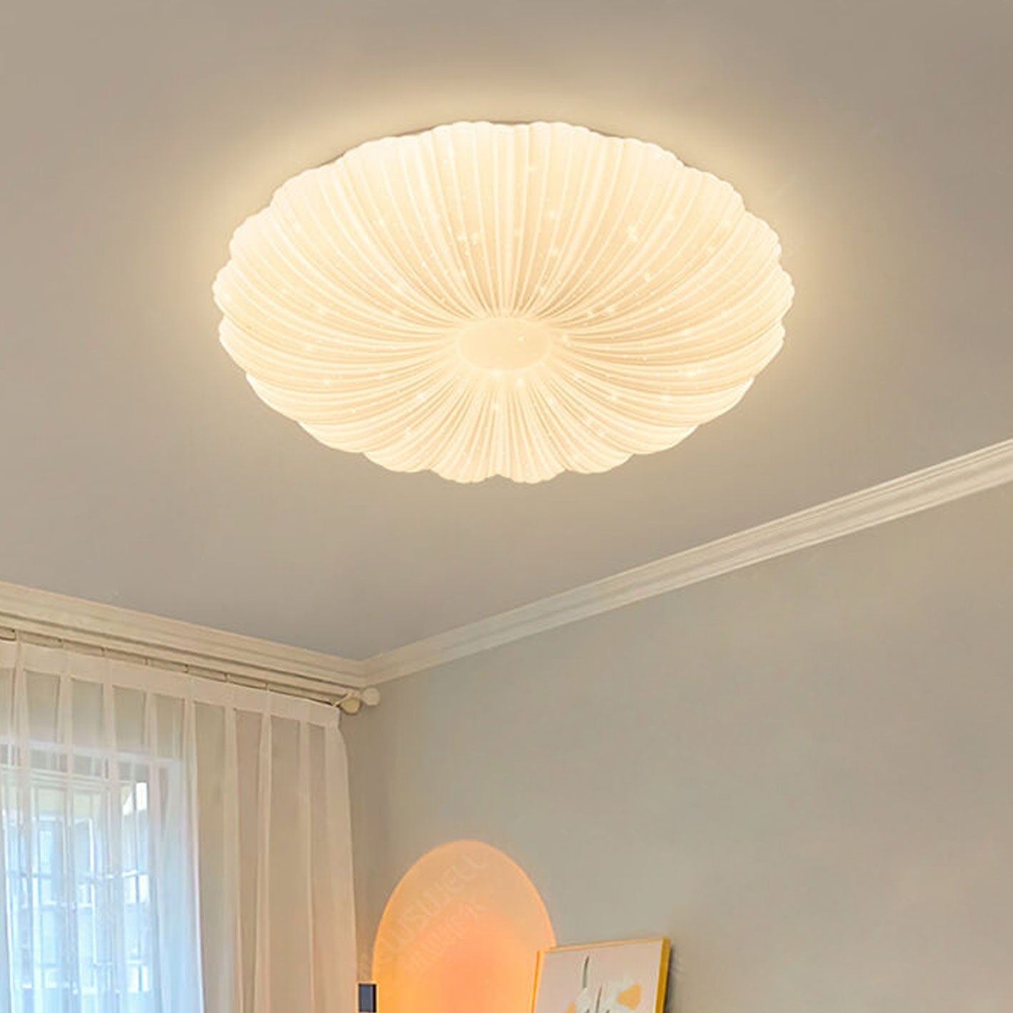 Modern Minimalist Shell Acrylic Round LED Flush Mount Ceiling Light ...